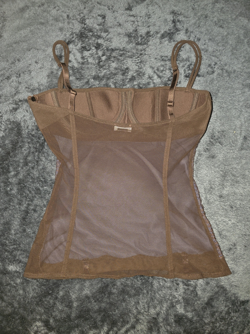 intimissimi Brown Lace-Trim Camisole with Built-In Cups - Picture 4 of 8